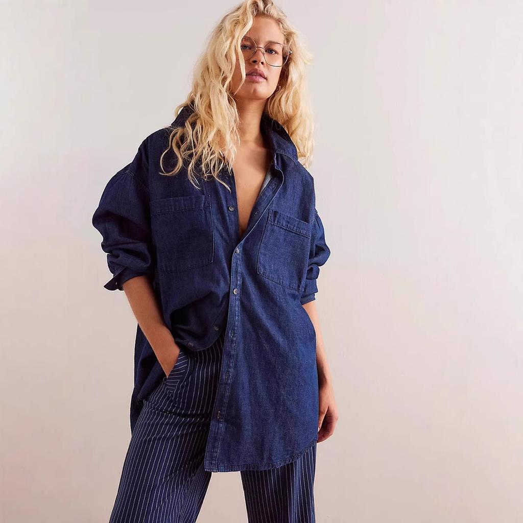 Women's Vintage Loose Denim Shirt