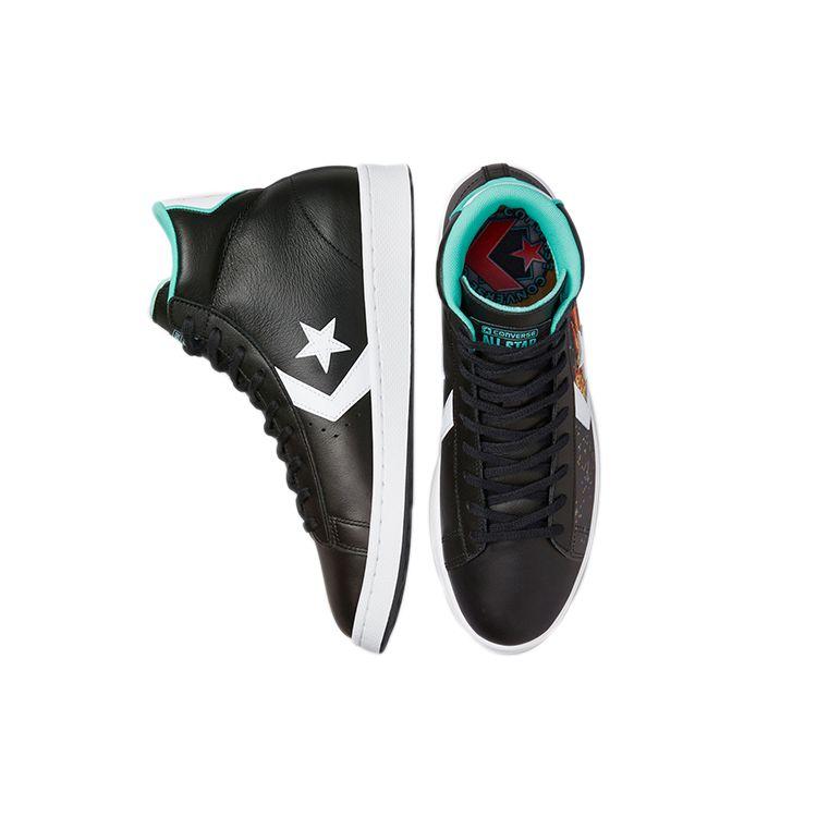 NBA Jam X Converse Pro Leather High Hes On Fire! Unisex Sneakers Black Orange White 171313C