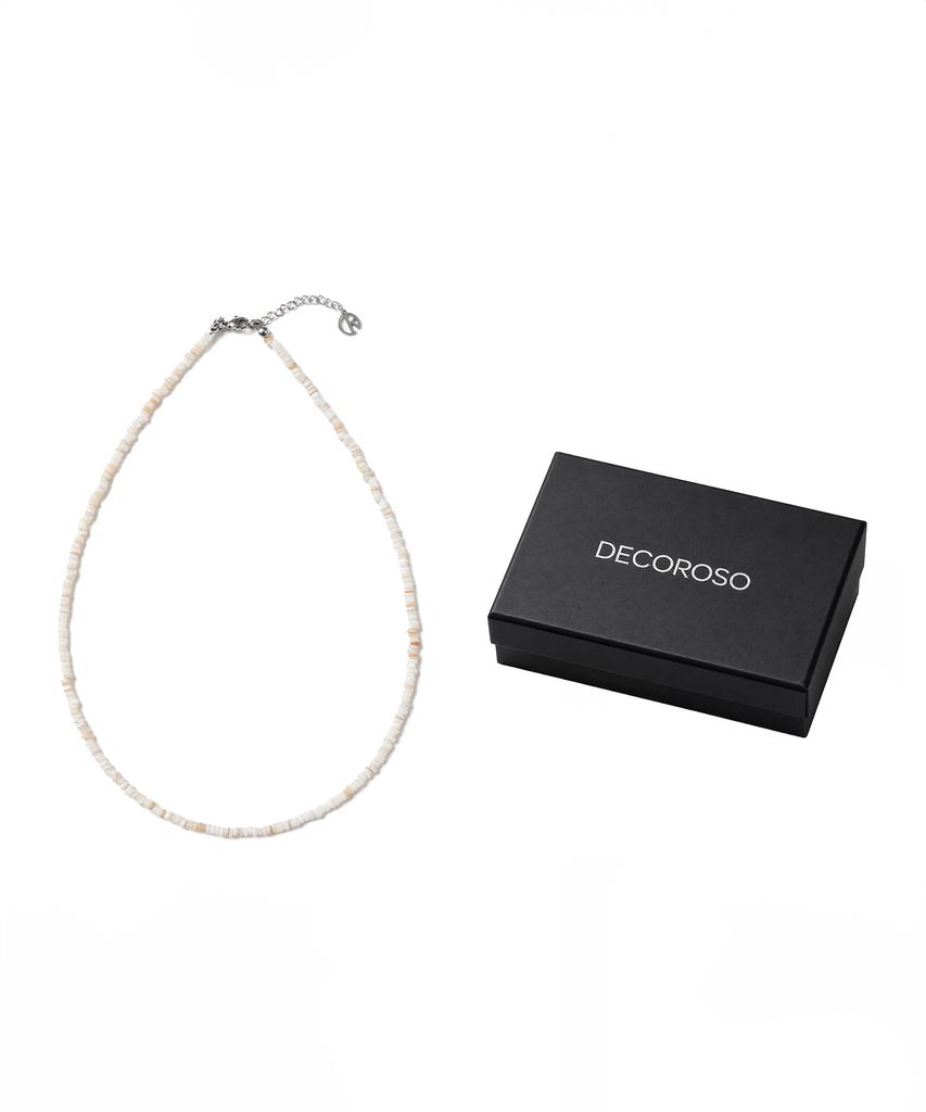 Decoroso Unisex Minimal Mother-Of-Pearl Bead Necklace [Ivory]