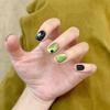 Sweet Cool Girl Green Apple Cat Eye Whitening Nail Tips - Short Style, High-Grade