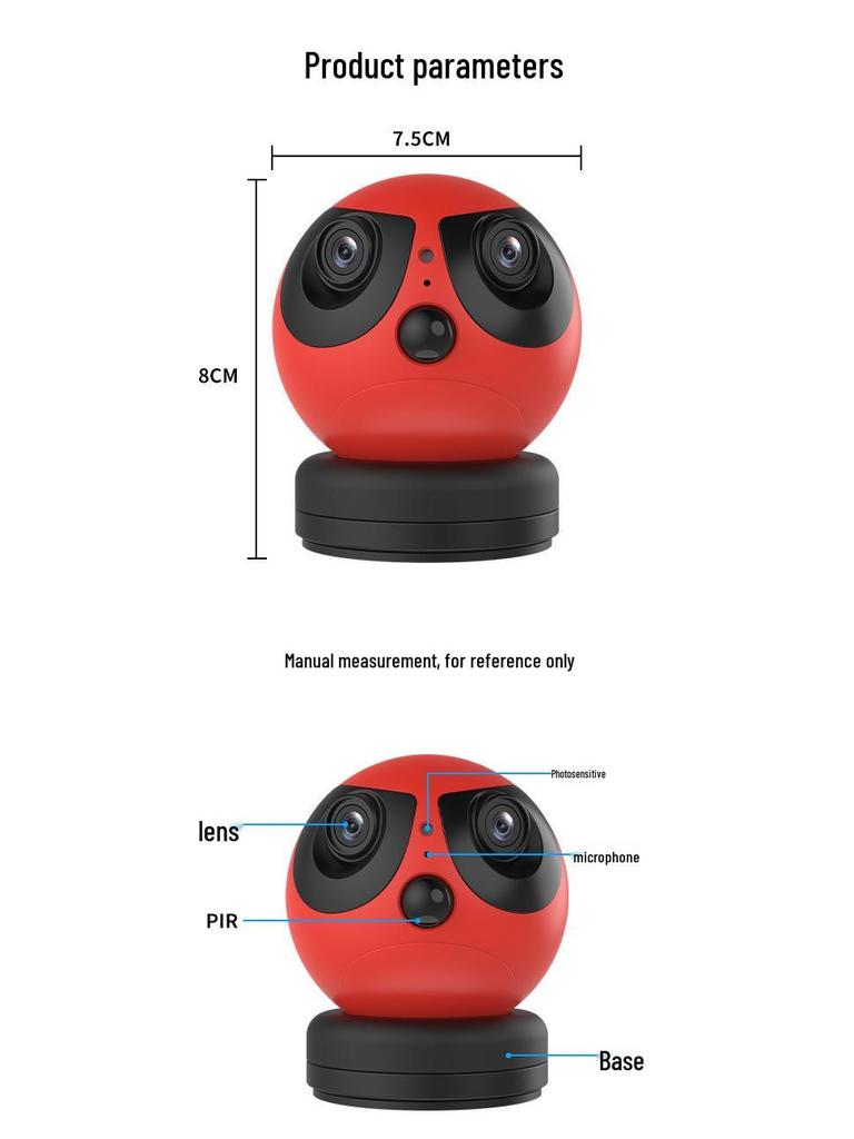 Dual Lens Indoor Baby Monitor with Remote Alarm and Wide Angle Camera