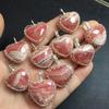Healing Crystal Stones Fashion Jewelry Rhodochrosite Hand Wrapped Heart Pendant Necklace