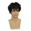Men Synthetic Black Wig With Bangs Natural Daily Fake Hair for Male Short Fashion Wave Wigs Costume Party Heat Resistant Fiber