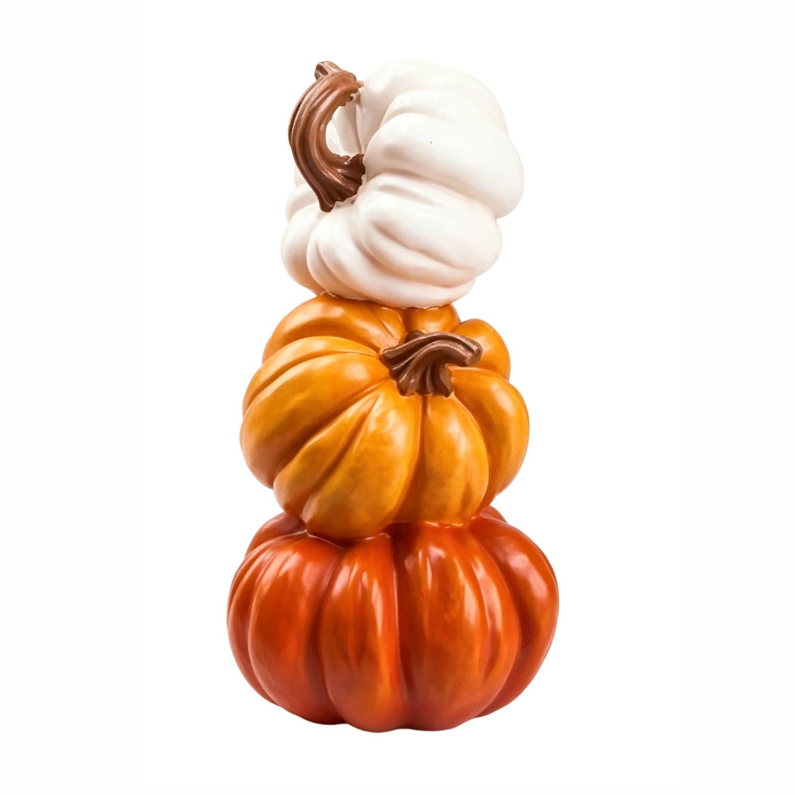 Halloween Resin Pumpkin Decor Set of 3, Pumpkin Figurines for Party Table Centerpiece