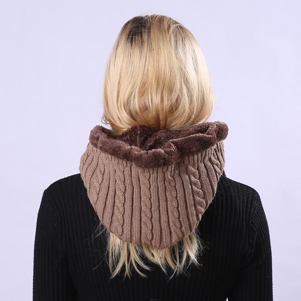 Pull tricoté en peluche pour femmes, pâte frite torsadée, écharpe une pièce, chapeaux d'oreilles en laine, hiver