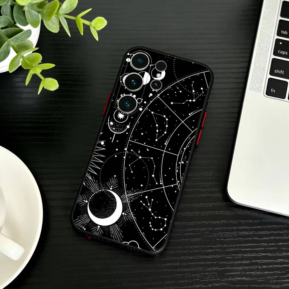 Dark Space Astrology Mountain Phone Case For Samsung S26,S25,S24,S23,S22,S21,S20,Plus,Fe,Lite,Others Black Cover