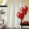 Romantic Valentine's Day Creative Love Print Shower Curtain with 12 Hooks, Window Curtain