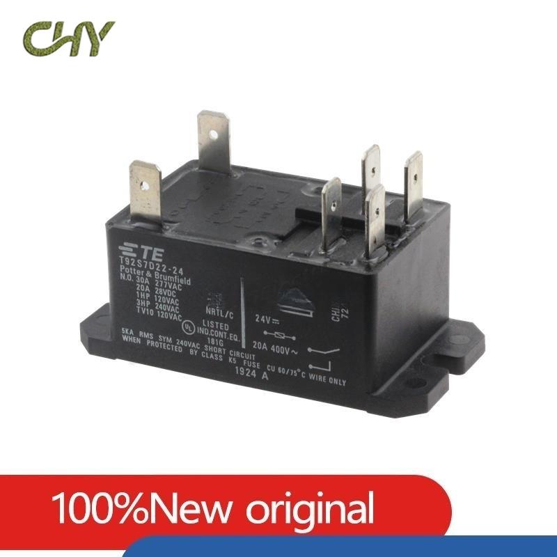 100% Original Power Relay T92S7D22-12 T92S7D22-24 12VDC 24VDC 30A 250VAC 6PIN General Purpose Relay DPST-NO (2 Form A) 12VDC