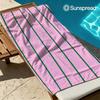 Pink Green Stripes Quick Drying Bath Towel Microfiber Beach Towel Light Weight Swimming Camping Yoga Beach Out