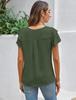2025 Women's Spring/Summer Casual Pleated Short-Sleeve Pullover T-Shirt.