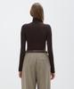 NOTIA Slim Turtle Neck T-Shirts - Brown