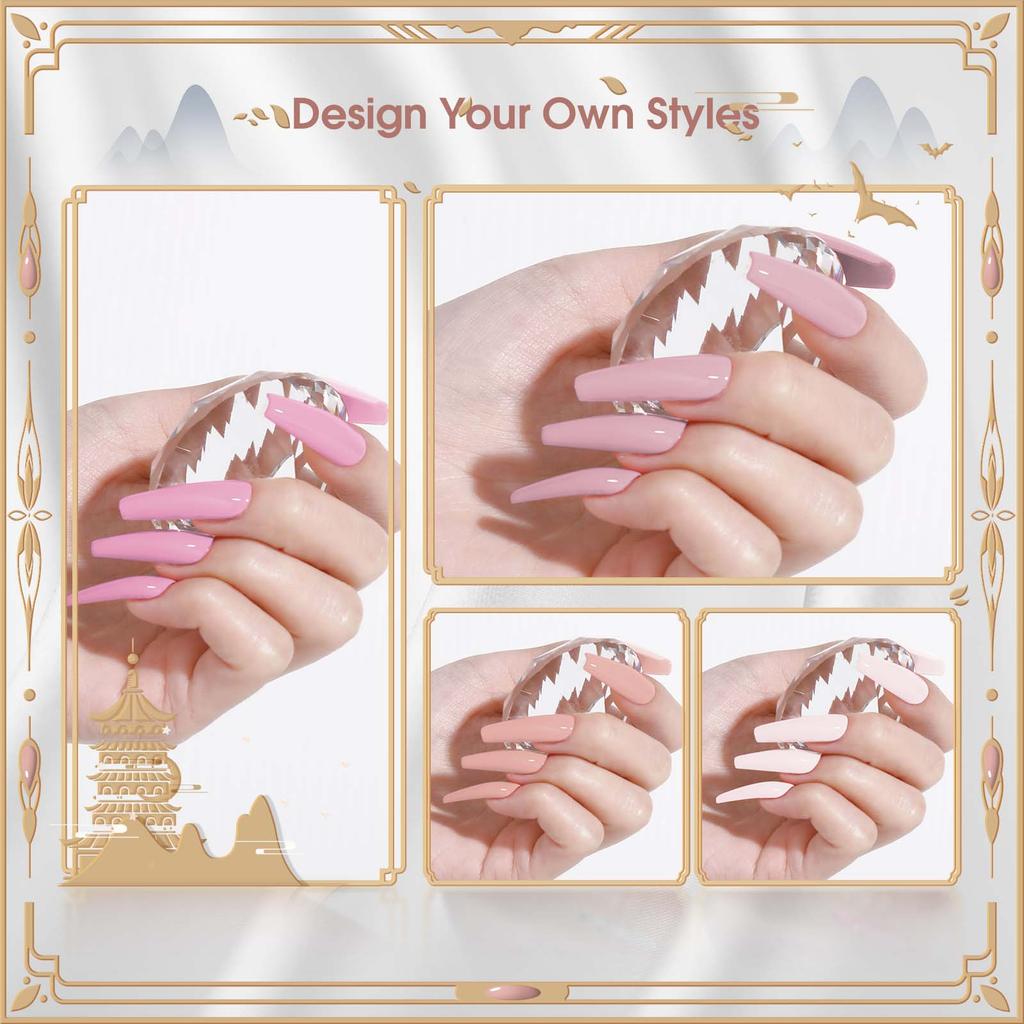 ROSALIND Gel Nail Polish Set 6PCS Mini 6ml Pure Color Gel Base Bonding and Top UV Light Nail Art Nailplies.