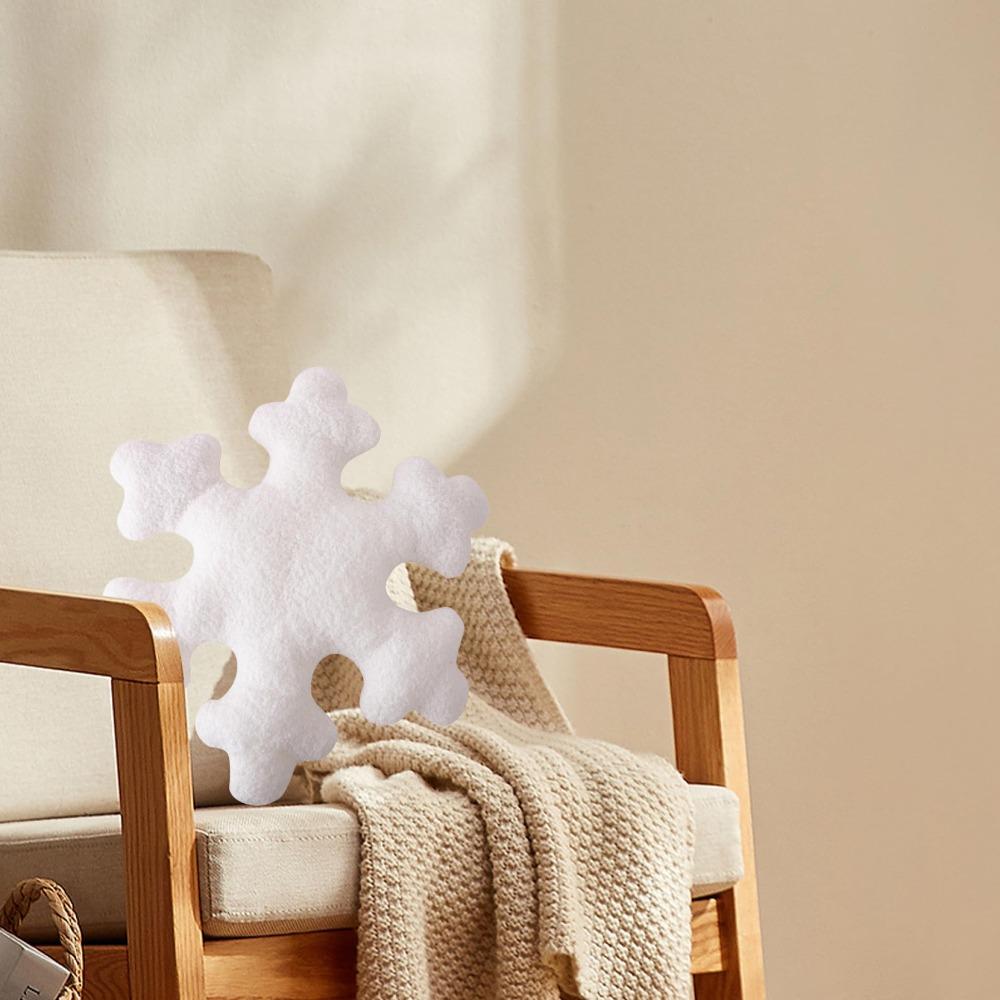 PP Cotton Couch Stuffed Plush Cushion White Snowflake Pillows Living Room