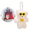 Cute Plush Bear Keychain Cartoon Blush Bear Pendant Keyring Animal Toy Couple Key Rings Hanging Ornament for Phone
