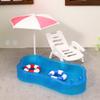 1 Set Children Play Toys Doll House Cute Simulation Mini Swimming Pool Swimming Circle Beach Chair Kit Model Diy Decoration