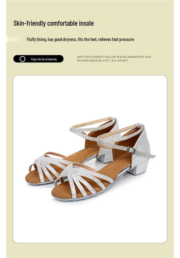 New Style Latin Dance Shoes for Beginners - Soft Sole Ballroom, Cha-Cha, Practice Shoes for Girls and Adults