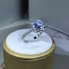 Bagues en Argent 925 Pour Femmes Couple Zircon Cubique Anneau Carré Amoureux Bijoux Mariage Fiancaille Romantique Luxe