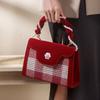 Plaid Red Wedding Bag 2024 New Model Niche High-end Bridal Bag for Women Stylish Crossbody Handbag