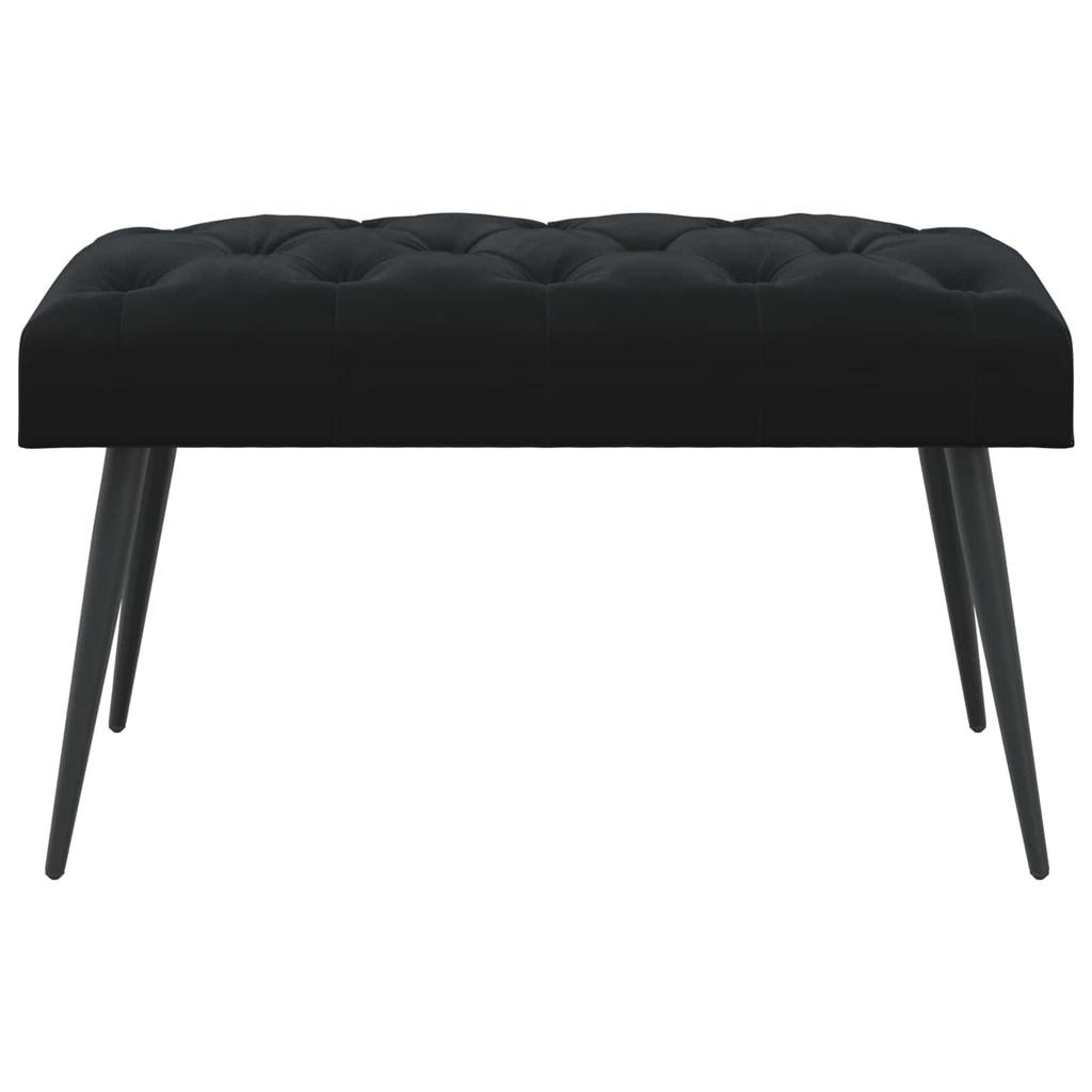 Button Tufted Bench Black 80 x 40 x 46 cm Velvet