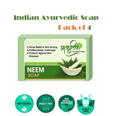 Ayurvedic Neem Soap for Skin Disease Relief (pack of 4)