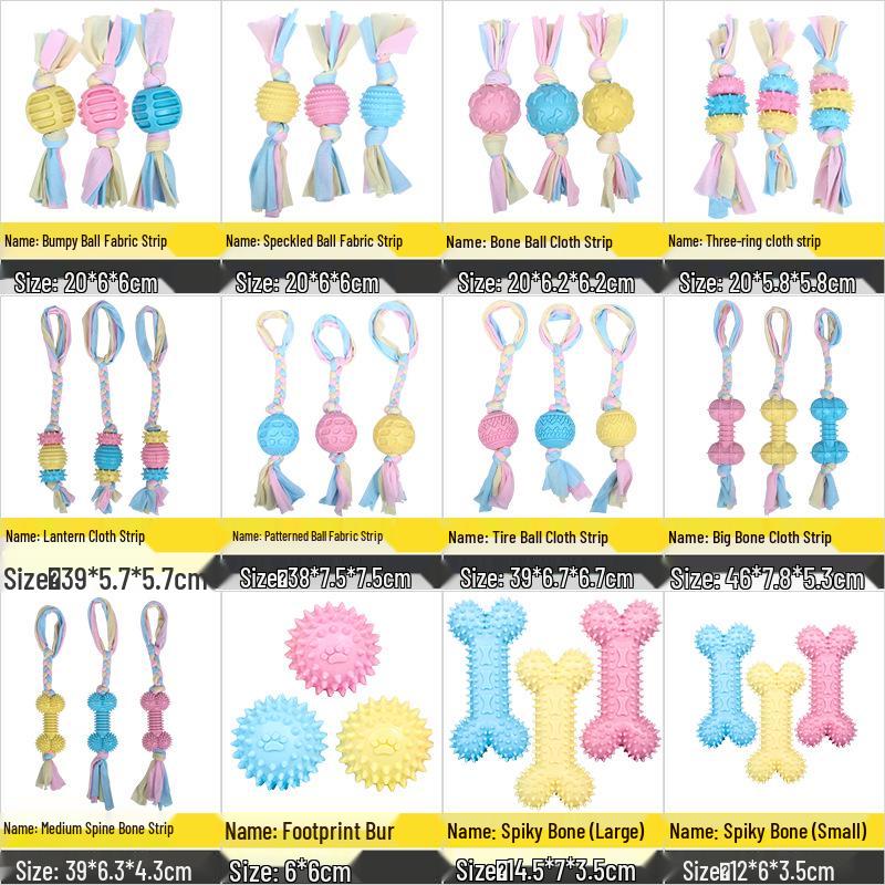 Eco-Friendly Indestructible Pet Dog Toys - Bite-Resistant Cotton Rope Fabric Molar Strips