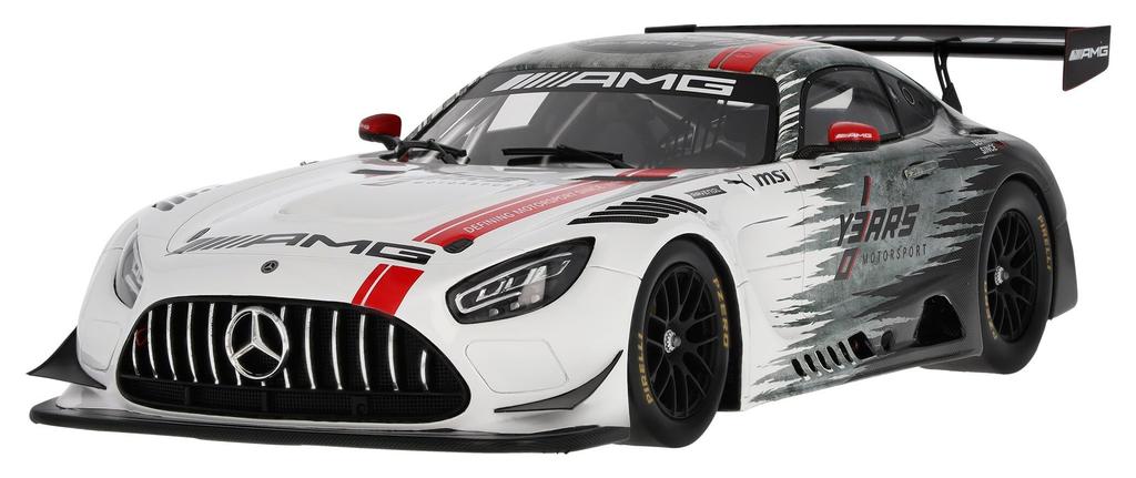 Genuine GT3 ADAC RAVENOL 2024 Scale Model [Mercedes-Benz Collection] Mercedes-AMG (C190) NÜRBURGRING Silver/Black 1/18