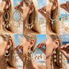 Bohemia Fashion Dopamine Sea Star Shell Pearl Beaded Circular Dangle Earrings for Women Summer Beach Vacation Style Jewelry Gift