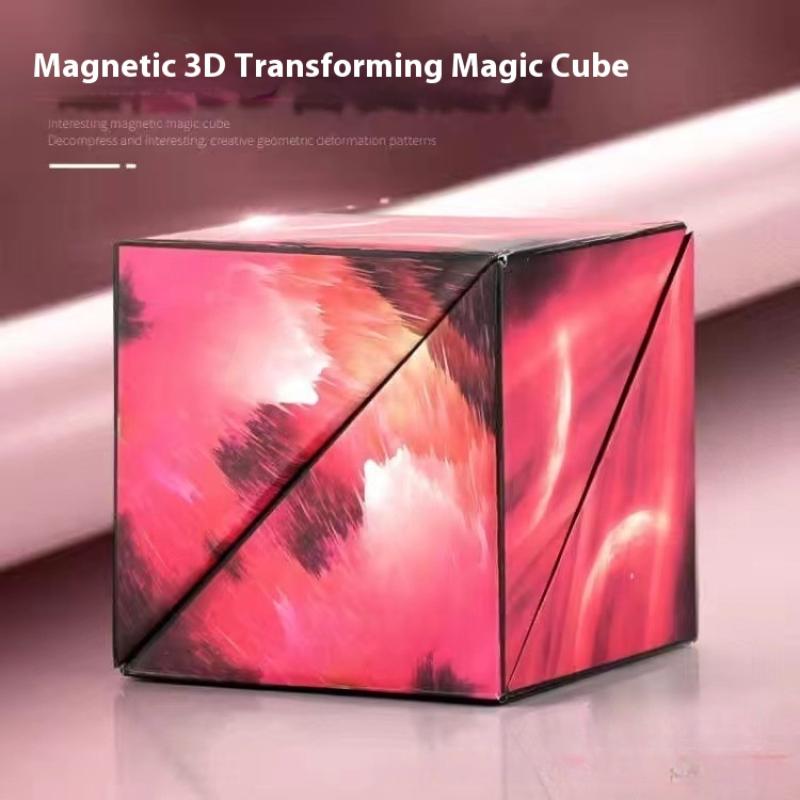 

1Pcs Magnetic Changeable Cubes Magnetic Cubes Magnet Fidget Antistres Flip Cubic Puzzle Toys Magic Infinite Cosmic Cube as the picture