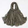 180*70cm Women Muslim Scarf Shawls Solid Color Female Turban Plain Crinkle Hijabs  Four Seasons