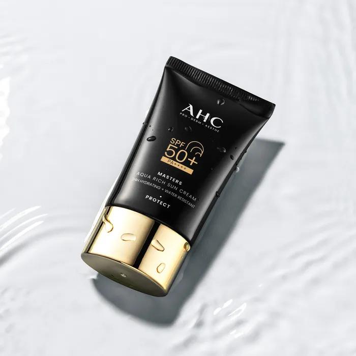 AHC Masters Aqua Rich Sun Cream 50ml (SPF50+/PA++++) + Prep Reset Cleansing Foam 30ml