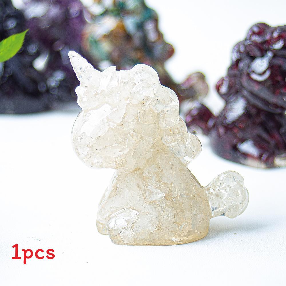 

Unicorn Resin Figurine With Handcrafted Crystal Texture For Home Decor And Giftgiving Style A