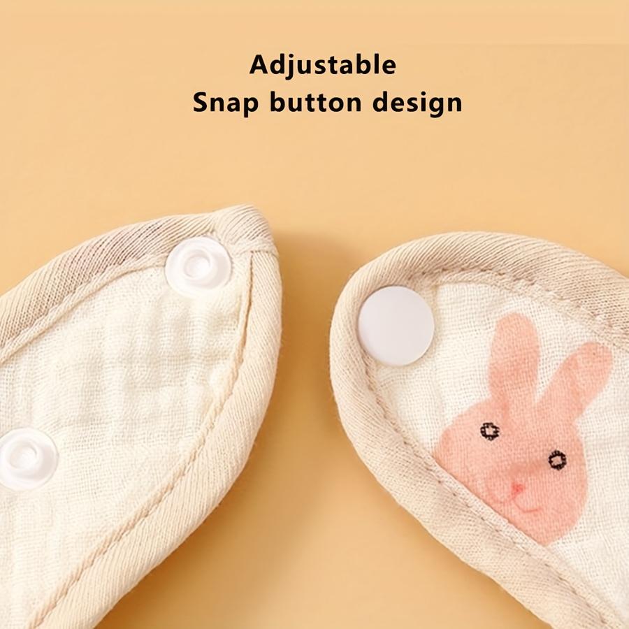 Soft Cotton Gauze Bibs for Infants, U-Shaped Drool Bibs for Newborn Boys and Girls, Adjustable Snap Closure, Waterproof, U-Shaped Design, Cute Print