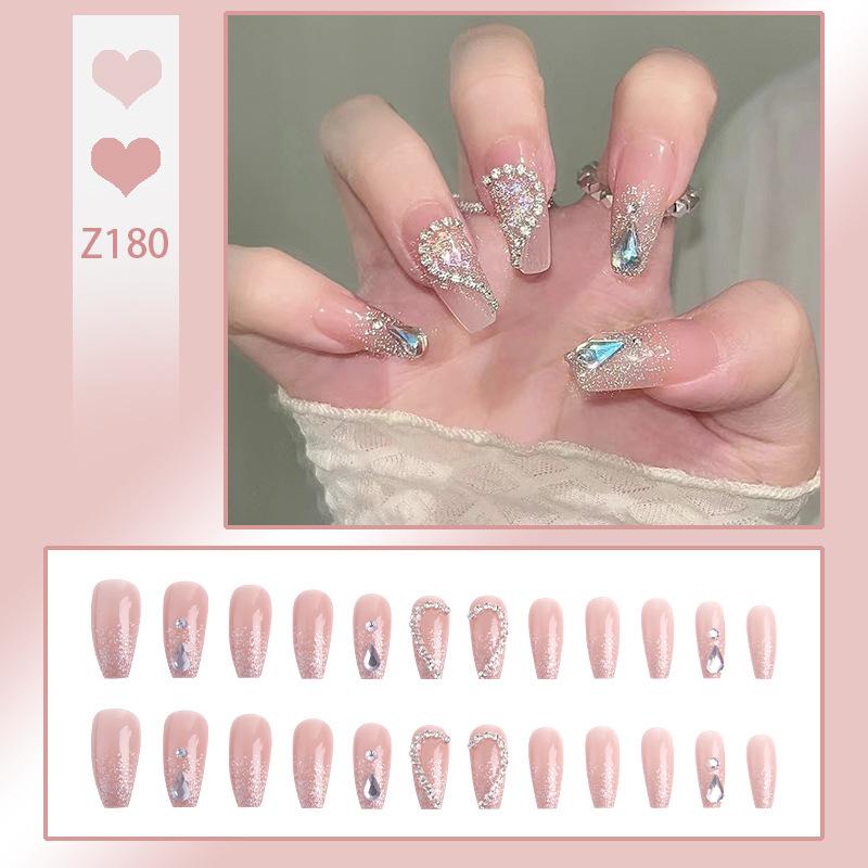 Handmade Press-On Nails – Crushed Diamond Butterfly Glitter Tips Collection