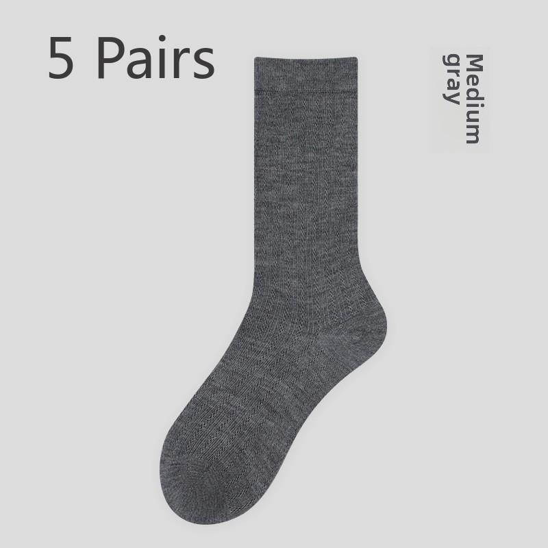 

5 Pairs Summer Thin Women s Pile Socks Wool Socks Summer Thin Breathable Thermostatic Mid-tube Socks Wool Socks 5 Pairs серый