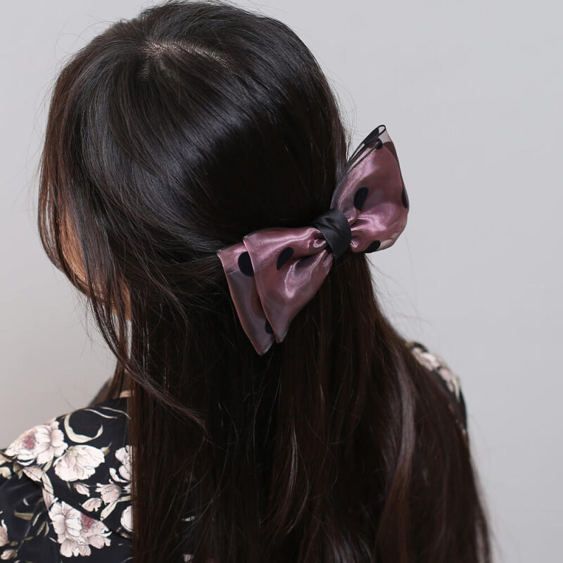 Dot Ribbon Automatic Hairpin (Pink)