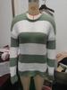 Autumn Winter Stripe Loose Knit Sweater - Round Neck, Long Sleeve for Women
