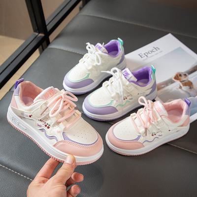 Girls Board Shoes Fashion Versatile Sports Shoes 2025 Autumn New Soft-soled Children's Casual Shoes Girls White Shoes Tide