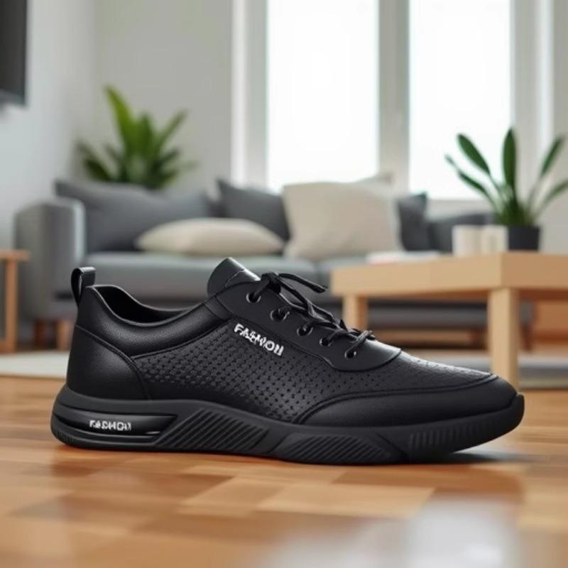 Foreign trade men's shoes black trendy soft sole soft surface casual shoes summer breathable comfortable lightweight outdoor running sports shoes