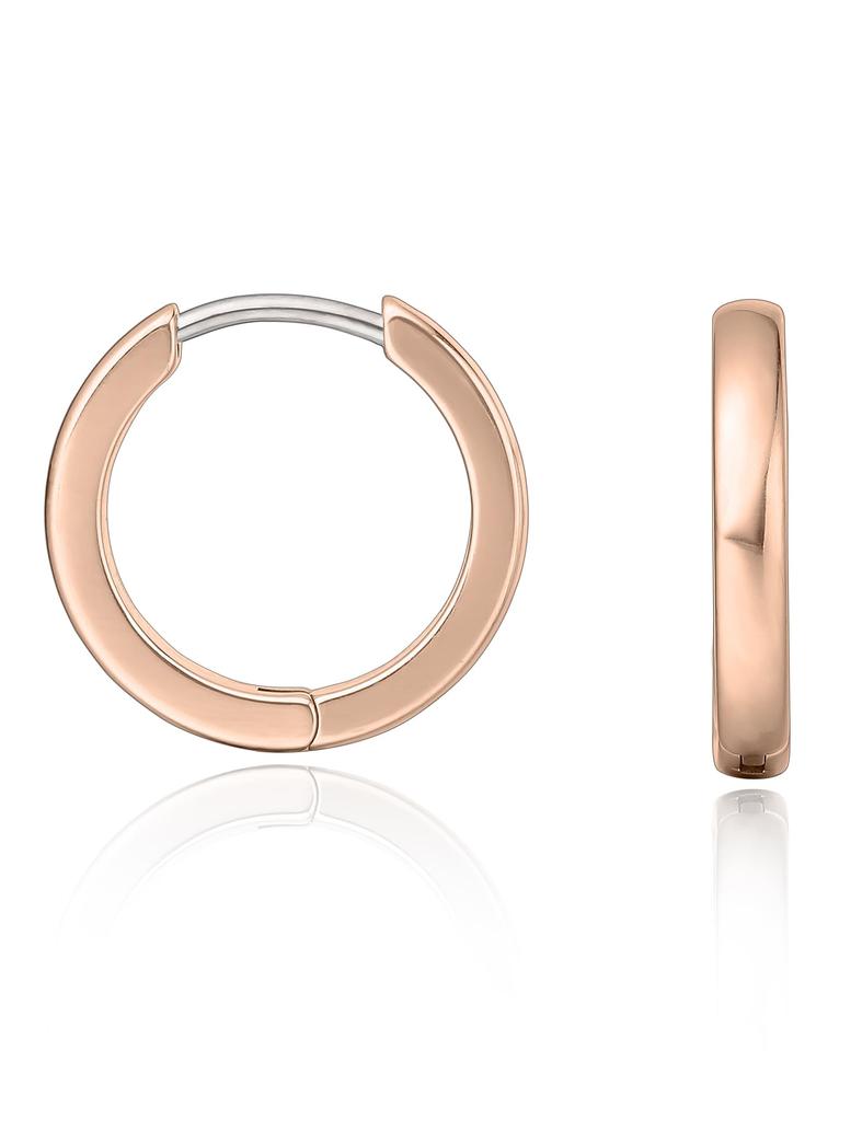 Limerencia G23 Pure Titanium Hypoallergenic Huggie Hoop Earrings for Women Girls Sensitive Ears Rose (8 Millimeters, Gold)
