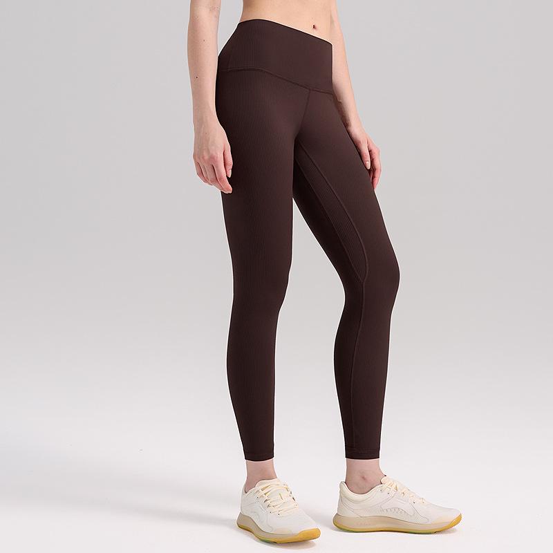 Ribbed 24" Women's Yoga Pants - Hip Lift, Breathable, Quick-Dry, Running & Tummy Control Leggings.