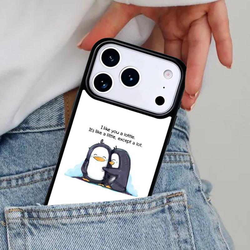 

Cute Penguin Phone Case for iPhone 16e 15 14 13 12 17 Pro Max Plus Air 17pro Cover Coque iPhone 16 Plus