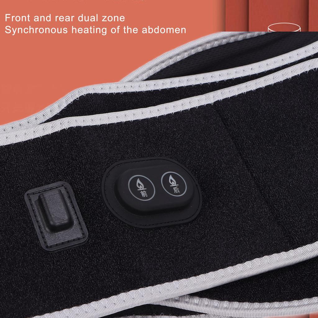 Heating Belt Electric 3 Modes Portable Black Heat Therapy Massager with USB Cable for Waist Back Pain Cramps