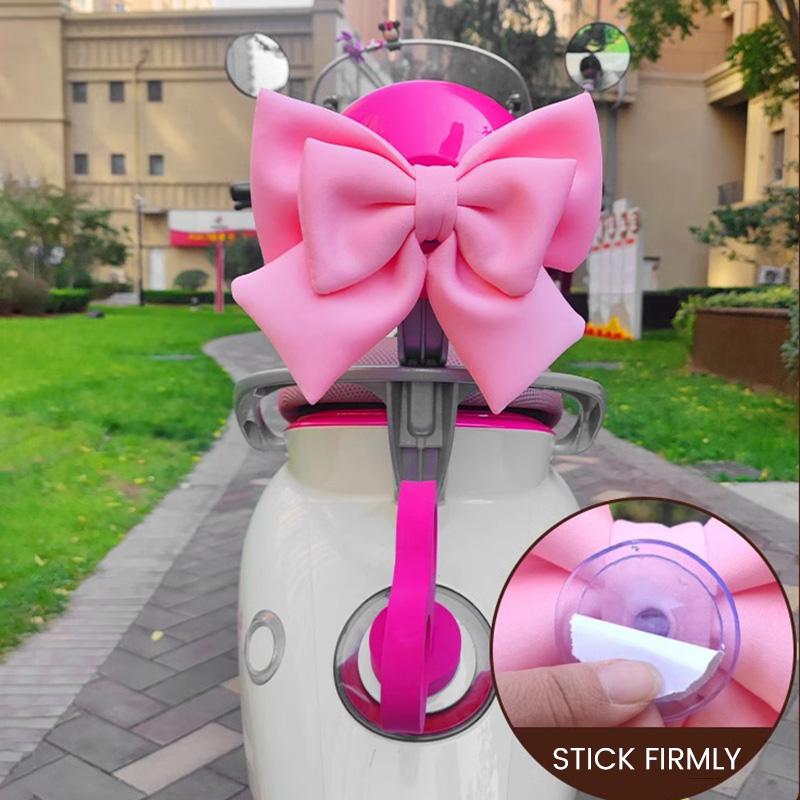25x23 Universal Motorcycle Scooter Decor Helmet Bow Girl Electric Vehicle Rear Seat Decoration Accessories Cute Bow Cotton