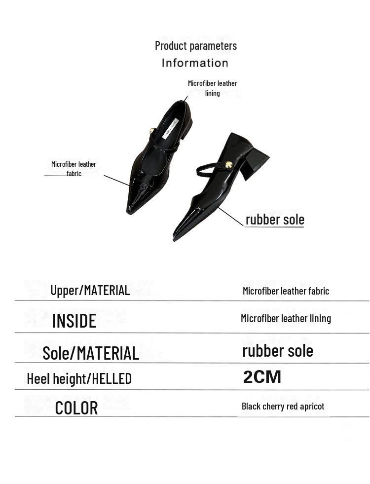 2024 Spring French Retro Pointed Toe Medium High Heels for Women