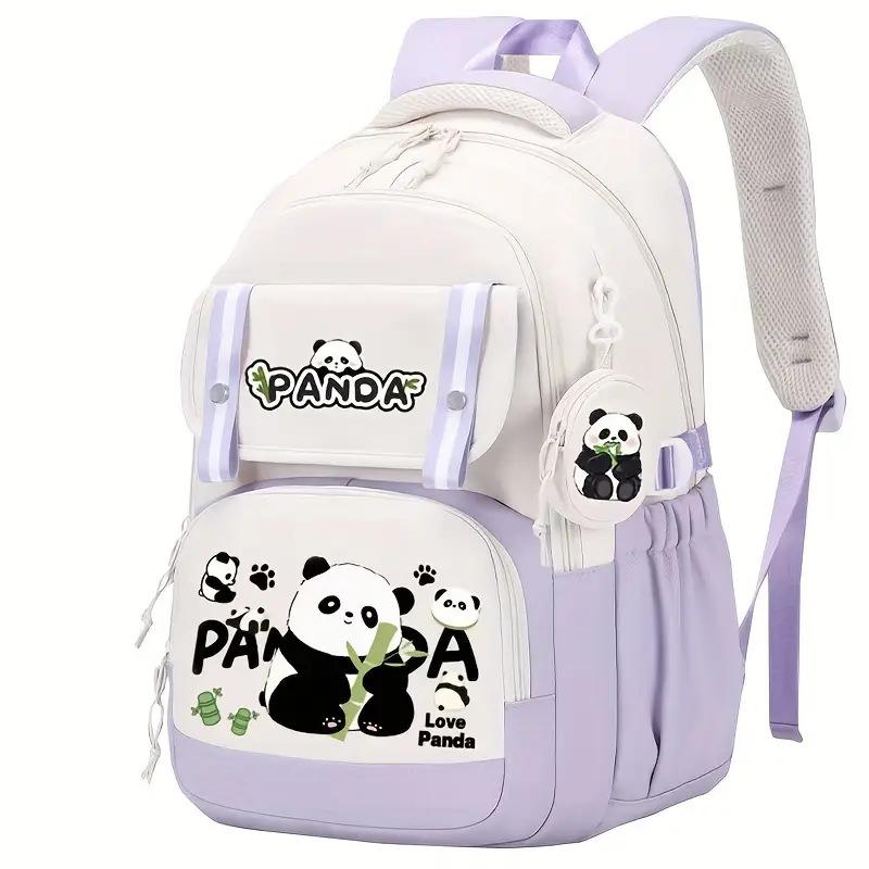 

Panda Huahua schoolbag Korean version ofmaleandfemale ins style new campus primary and secondary school students large-capacity decompression backpack