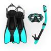 Diving Fins, Snorkel, and Goggles Set with Silicone Mouthpiece for Water Sports