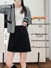 2025 Autumn/Winter Woolen High-Waisted A-Line Mini Skirt - Korean Style, Slimming, Versatile, College Chic, Anti-Exposure.