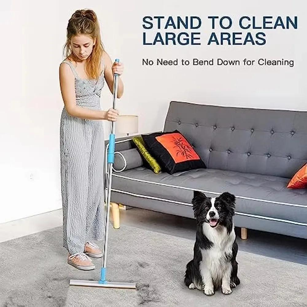Carpet Rake Pet Dog Cat Hair Remover Set Telescopic Handle Rug Rake Super Hair Removal 180° Rotation Carpet Shave Pets Products