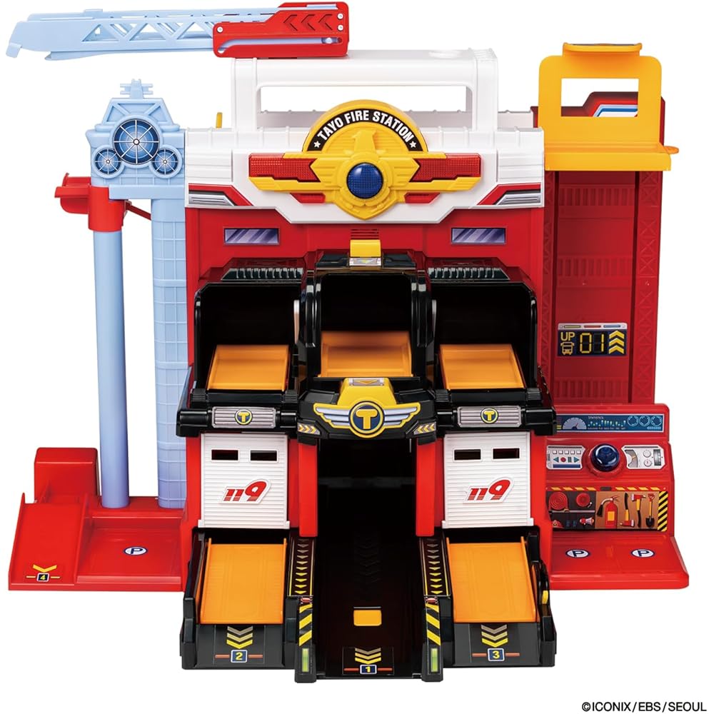 Bandai Tayo Moving Fire Station Playset for Ages 3 and Up