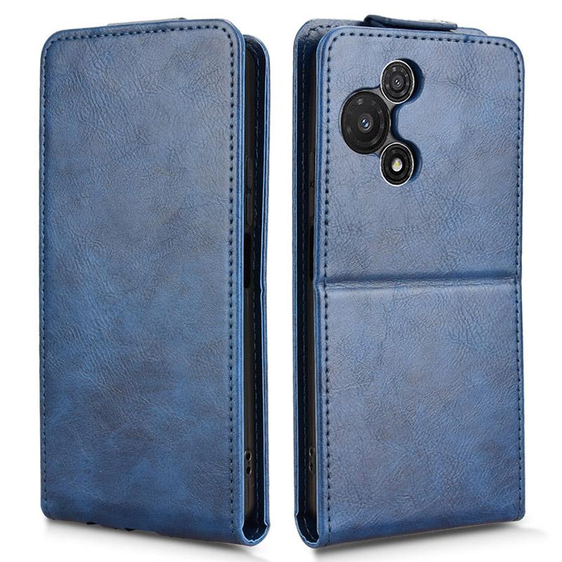 

For TCL 60R 5G T519H/60 5G T521H Stand Case Magnetic Clasp Vertical Flip Leather Phone Cover with Card Holder Dark Blue
